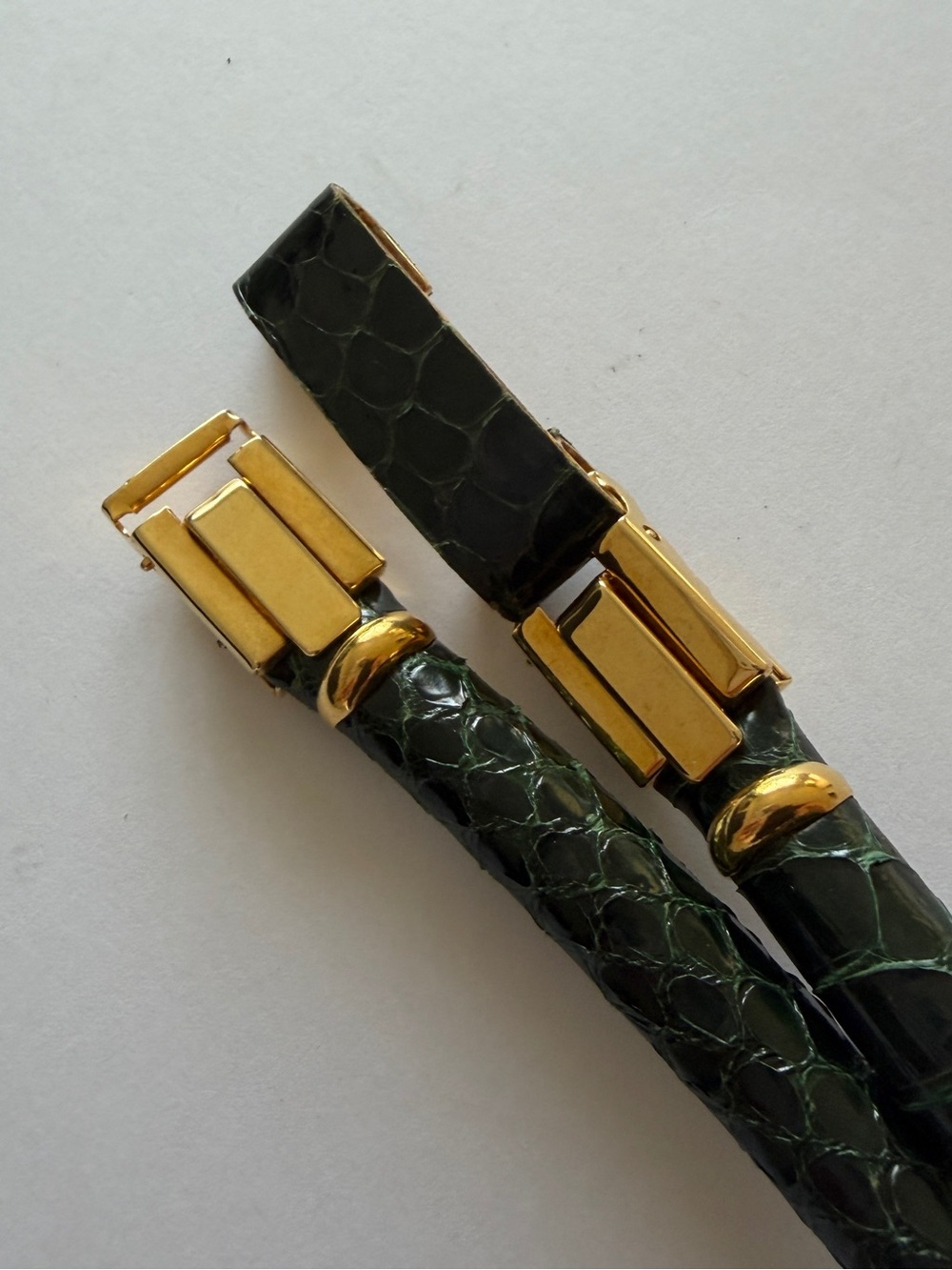 VINTAGE Lucienne & Depose 80s textured reptile skin pattern Belt - Picture 7 of 11